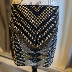 Fate by LFD gold and black embellished mini skirt